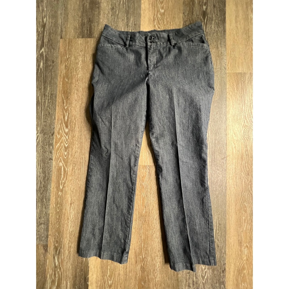 Lee Straight Leg Pants Women large Gray Secretly Shapes Regular Fit Mid Rise